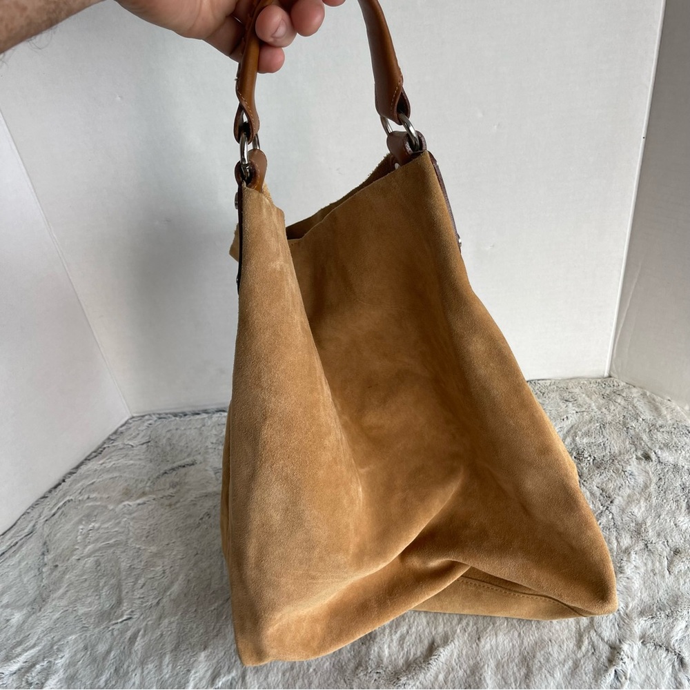 MAURIZIO TAIUTI Suede Leather Tan Color Hobo Bag - Picture 3 of 13